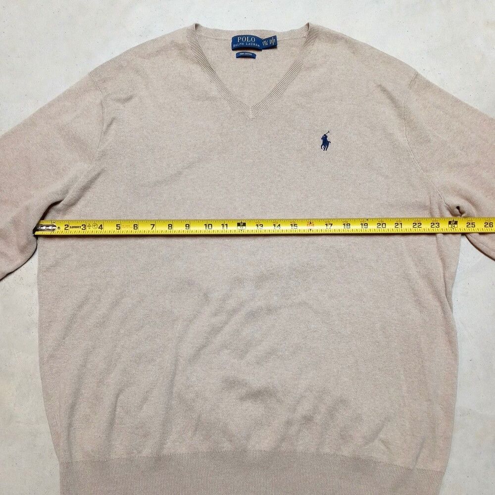*READ* POLO Ralph Lauren Pima Cotton V-Neck Sweater Mens Size XXL Long Sleeve - Picture 7 of 7
